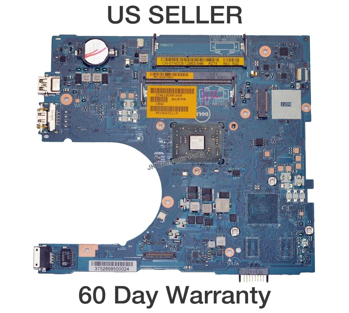 Dell Inspiron 15 5000 Laptop Motherboard AMD A8 7410 2.2GHz CPU LA C142P 1N0C6