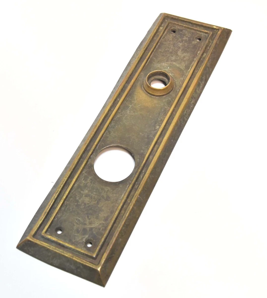 VINTAGE LARGE BRASS DOOR KNOB BACKPLATE