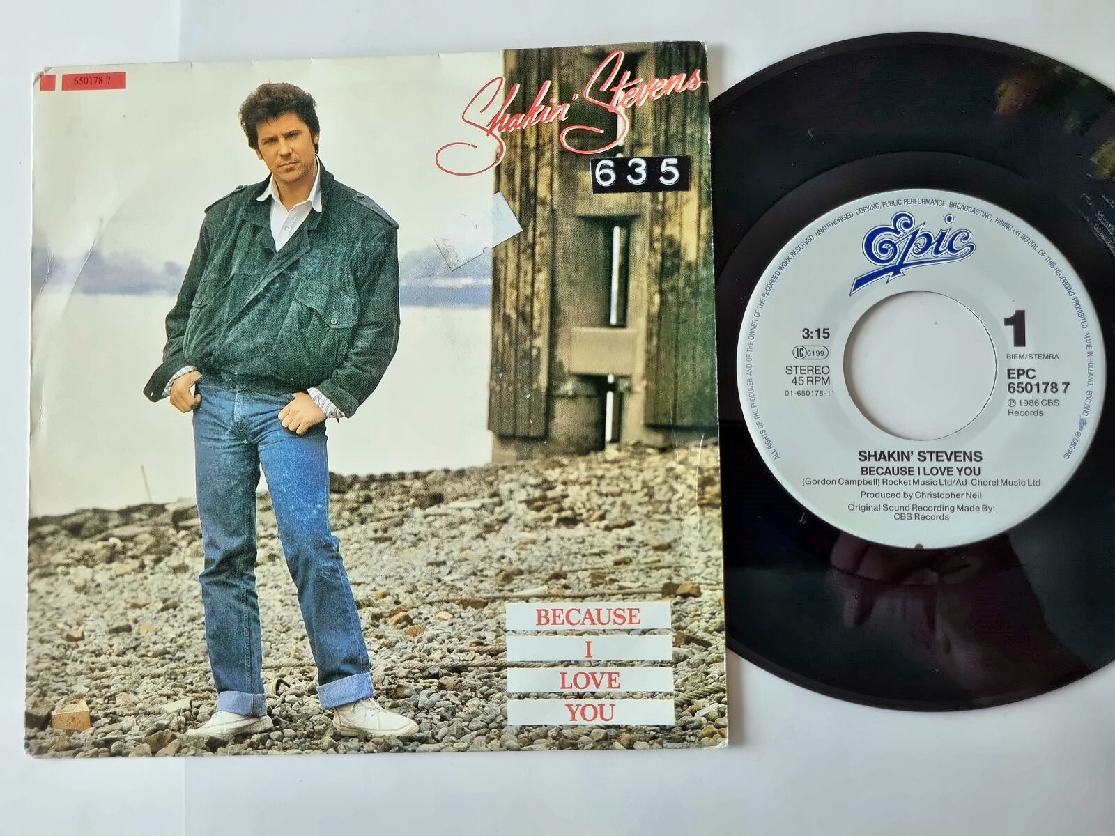 Shakin' Stevens - Because I love you 7'' Vinyl Holland