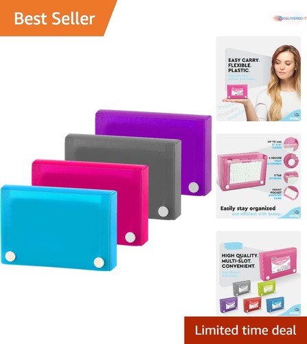 Index Card Case Plastic 3" x 5" Holds 100 Cards with 5 Tab Dividers Set of 12