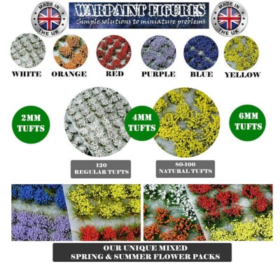 2-6 mm statische Grasbüschel Blumen - selbstklebende Modelle | Landschaft | Wargames | Basen