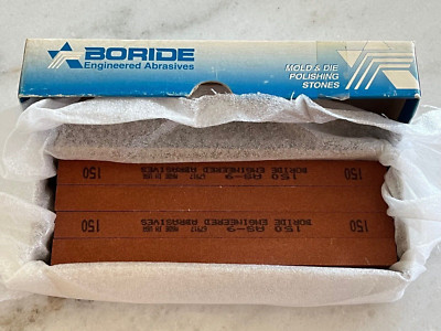 (12X) BORIDE 021460 Mold & Die Polishing Stones, 1/4'' x 1/2'' x 8'', 150 Grit AS-9