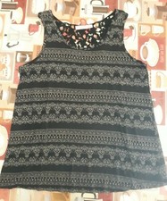 Lotto 1078 Top Maglietta Donna nera grigio alishon Tg.M