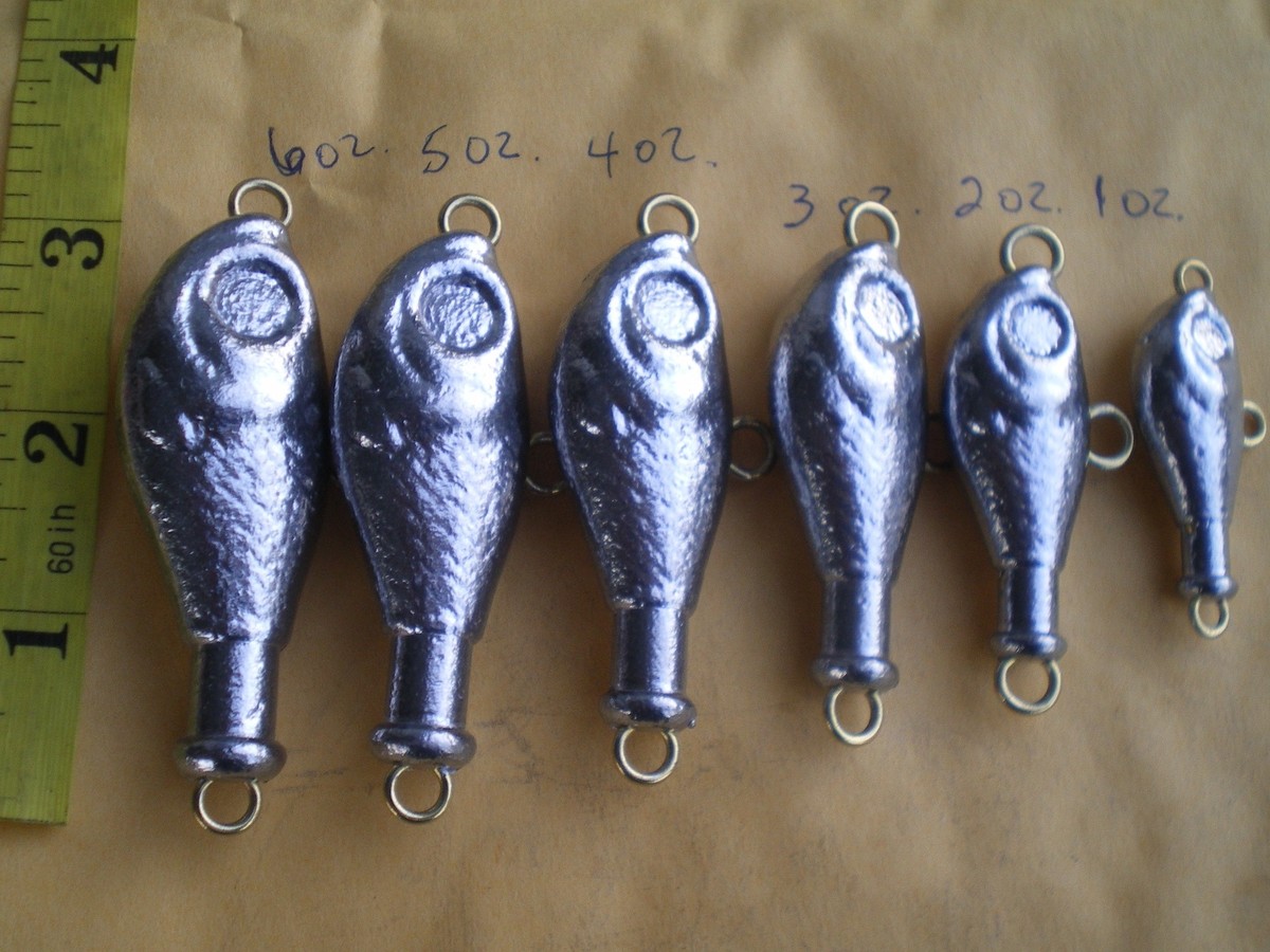 10 Jig Testa Di Pesce 1oz Per Fluke, Non Verniciati, Piombo, Pesca In Acqua Dolce E Salata