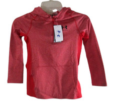 NWT Under Armour Boys ColdGear 1/2 Zip Hoodie YSM Red MSRP 60