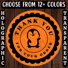 40 THANK YOU STICKERS 2"  ROUND LABELS SEALS SHOP SMALL REVIEW SCRATCH RESISTANT