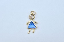 14k Yellow Gold  And Blue September's Birthstone Girl Charm