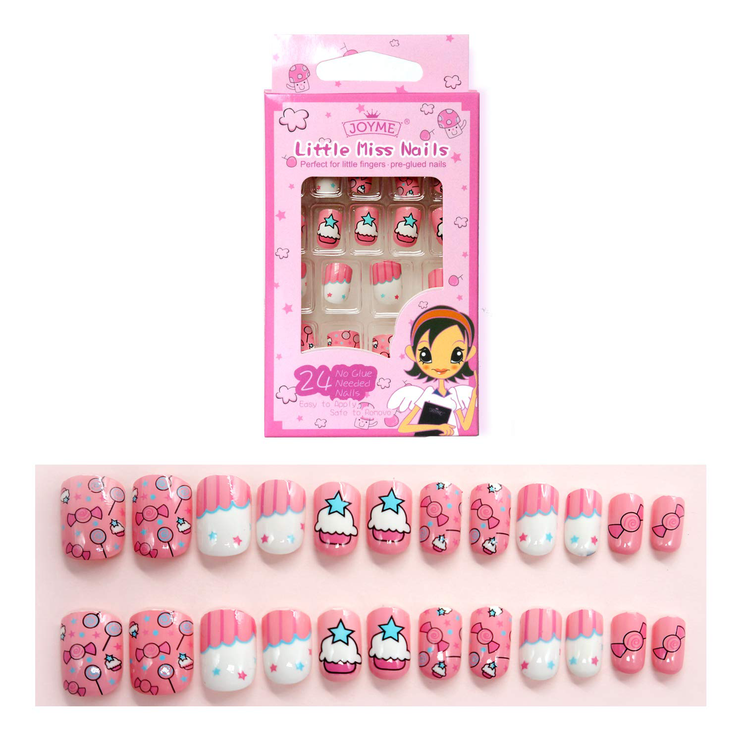 Buy MAYCREATE® 120 Pieces Girls Press on Nails Fake Nails Artificial Nails  Children Full Cover Short False Fingernails for Girls Kids Nail Design  Decoration (NT 30-1) Online at Low Prices in India -