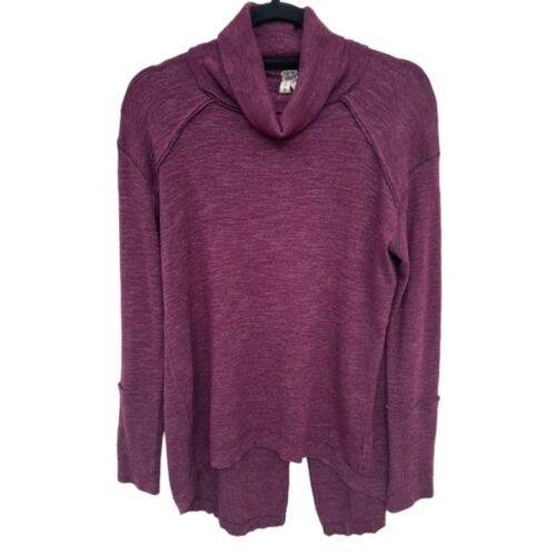 We The Free Pullover Top Womens Size M Plum Cowl Neck Long Sleeve - Picture 1 of 9