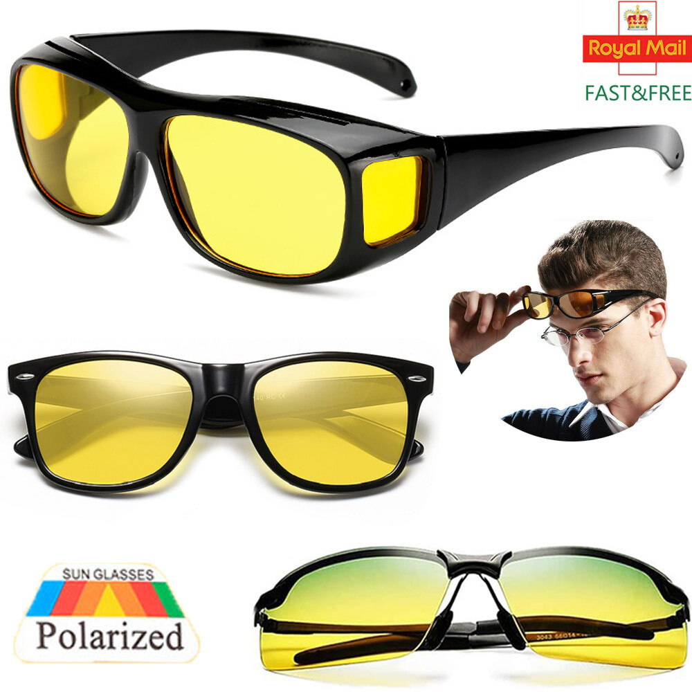Polarized Anti Glare Yellow HD Night Vision Driving Glasses Sunglasses  Goggles