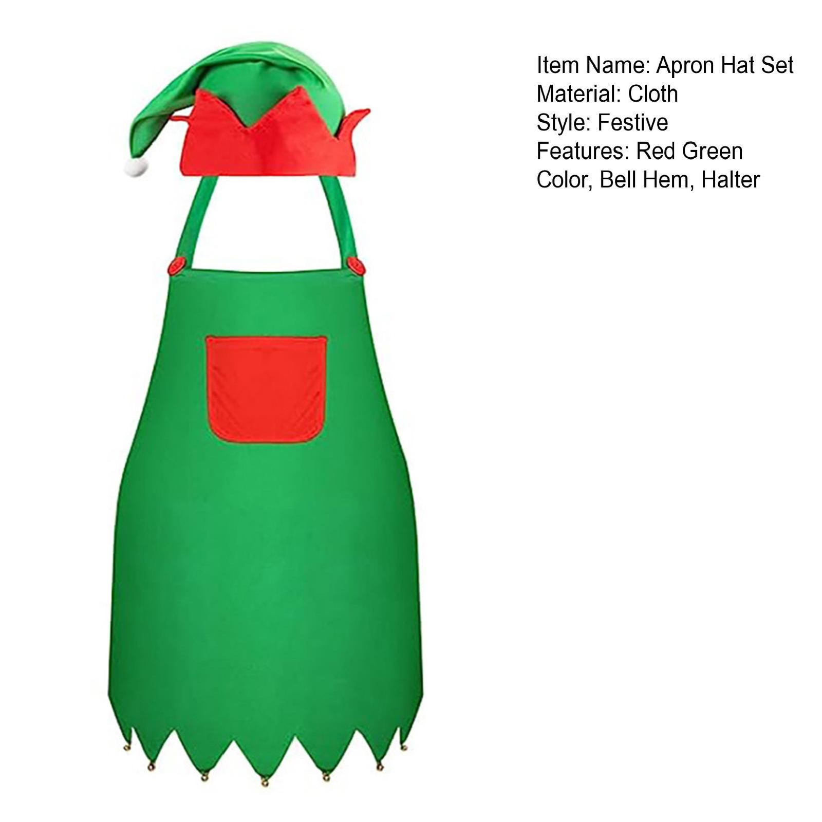 Bell Wave Hem Apron Hat Set Pile Christmas Party Chef Cooking eBay