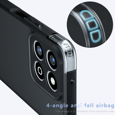 For Honor X7c, Shockproof 4 Airbags Acrylic Case Soft Bumper Matte Back Cover