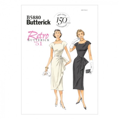 Butterick Damen Easy Schnittmuster 5880 Vintage Style Kleid & Gürtel (aber...