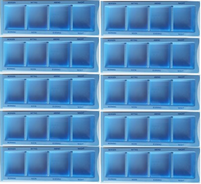 10 x XL Medikamentendispenser Tablettenbox Pillenbox Pillendose 4 Fächer 1 Tag B