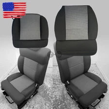 Dark Gray For 2004-2008 Ford F150 Driver Passenger Bottom Top Cloth Seat Cover