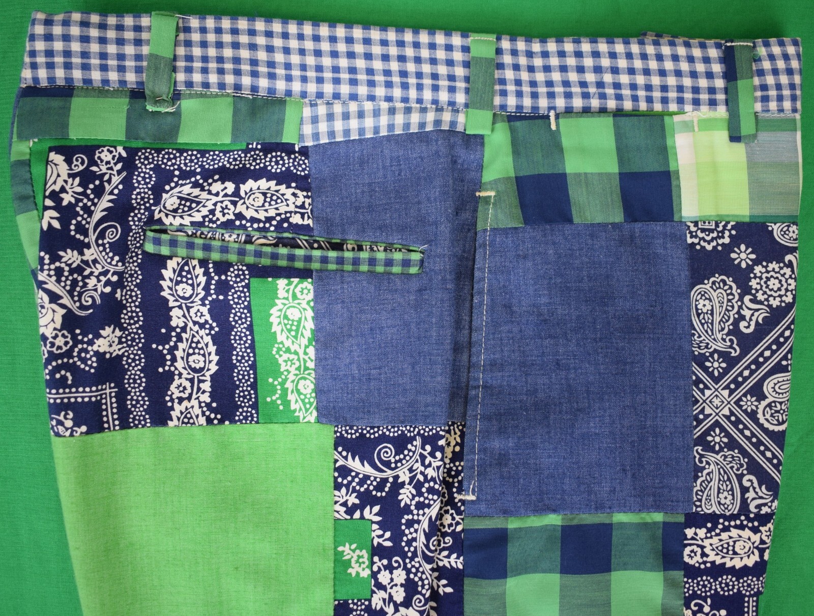 "Chipp Green/ Blue Chambray/ Gingham Patch Panel … - image 6
