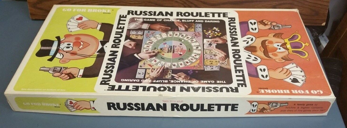 Vintage 1975 Russian Roulette Board Game, Complete & Great