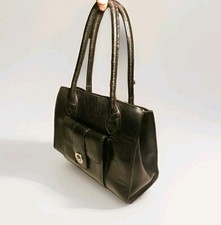 WILSON'S Leather BLACK HANDBAG PURSE Shoulder Bag Vintage