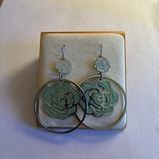 Blue and Silver Hook Dangle Earrings