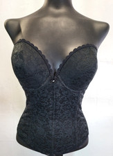 VTG Private Moments Black Lace Boned Bustier 5803 36D Whimsigoth Steampunk