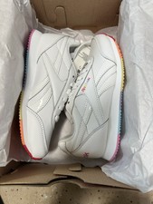 Reebok Classic Jogger Kids Size 3 White Rainbow