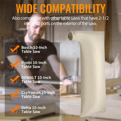 Extra Large Table Saw Dust Collector Bag Compatible for Dewalt/Ryobi/Bosch/Cr...