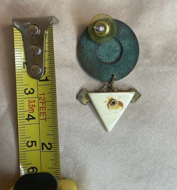 Vintage Abstract Clock w/ Triangle Shape Dangle/D… - image 7