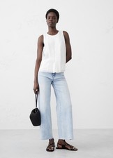 Banana Republic White Keyhole Lyocell Pleated Top Size S NWOT RT 70