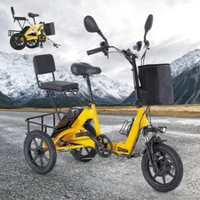 Folding Electric Trike, 3 Wheel Bikes for Adults with 480Wh Removable Battery