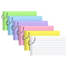 Index Cards 3x5 Inches, 300 PCS, Colored Flash Inch, Multicolor-6Pack