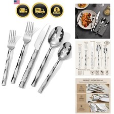 Silverware Set, Luxury 20 Piece Flatware Set for 4, 18/10 Stainless Steel Cut...