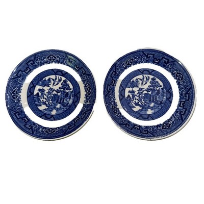 Homer Laughlin Blue Willow 2 Replacement 5 3/4'' Saucer Plates Coffee/Tea