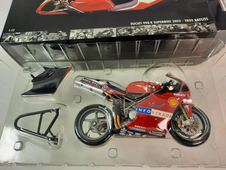 Minichamps Ducati 998 R Troy Bayliss Superbike WSB 2002 1/12 122021201 - Immagine 3 di 4