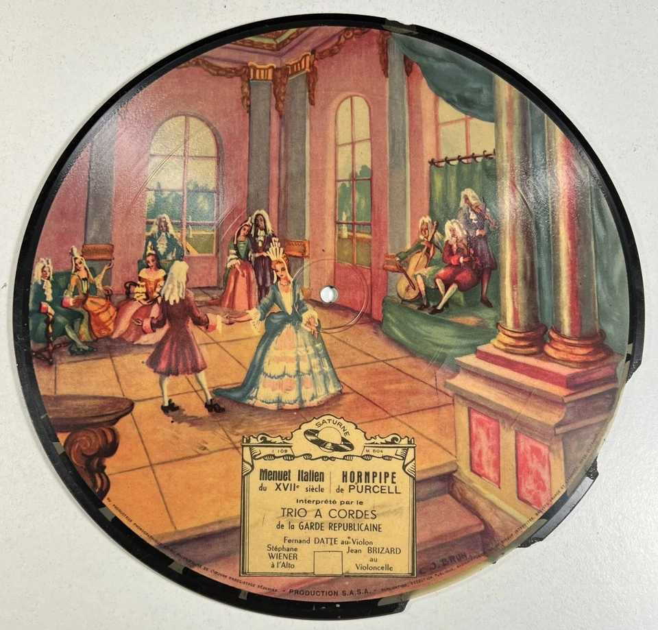 RARE PICTURE DISC 78 RPM 10" SATURNE Garde Républicaine & Fernand Datte (Violon) - Photo 3/4