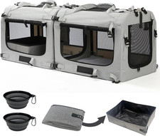 Extra Large Cat Carrier Soft Sided, Portable Small Dog Carrier for 2 Cats, 24"X1