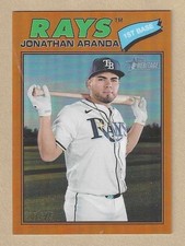 2026 Topps Heritage JONATHAN ARANDA #20 ORANGE Chrome Refractor #/25 Rays