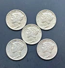 Lot of (5) Silver Mercury Dimes - Nice Details