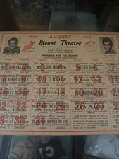 Vintage Orig 1954 Rock Hudson Movie Promo Mail Calendar Sheet/Flyer August Virg