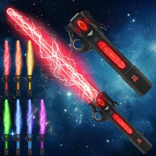 Light Up Sword, Flashing Dueling Sabers for Kids with FX Sound Retractable Blade