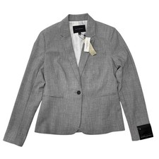 Banana Republic Womens Sz 4 Light Grey 1-Button Blazer 793841-00 NWT