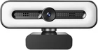 4K UHD Ring Light Webcam for PC, 1080P Web Camera with Dual AI Noise-Cancelling