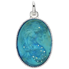 Kirks Folly Mystic Lorelei Mermaid Open Ring Charm sterling silvertone