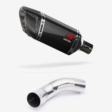Lextek Carbon Fibre SP11C 200mm Exhaust with Link Pipe Silencer Rear Polished