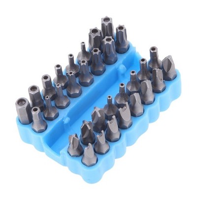 33pc Security Star & Hex Bit Set, Tamper Proof Screwdriver Bits with Spanner  