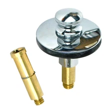 Push Pull Bathtub Stopper with 3/8 In. to 5/16 In. Pin Adapter in Chrome Plated