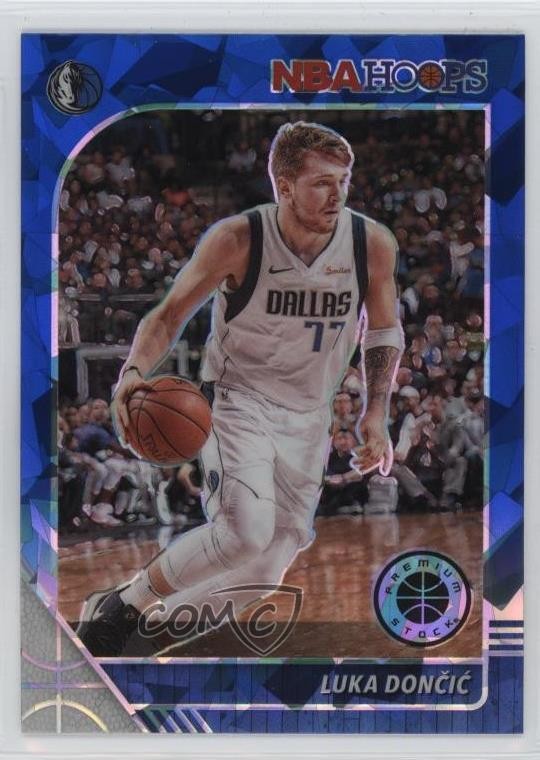 2019 Panini NBA Hoops Premium Stock Blue Cracked Ice Prizm Luka Doncic #39 tt9