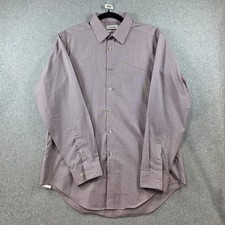 Calvin Klein Mens Slim Fit Performance Non-Iron Dress Shirt Purple 16 32/33