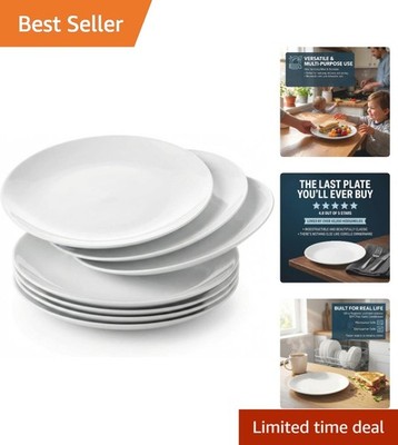 Corning Vitrelle White Salad Plates Set 6 Lightweight Break Resistant Kitchen
