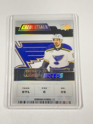 Upper Deck 2022-23 Credentials Ticket Access Jordan Kyrou #TA-JK Blues /149