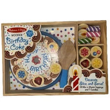Melissa & Doug - Wooden Birthday Cake Play Set Ages 3+ Toddler Toy NEW SEALED